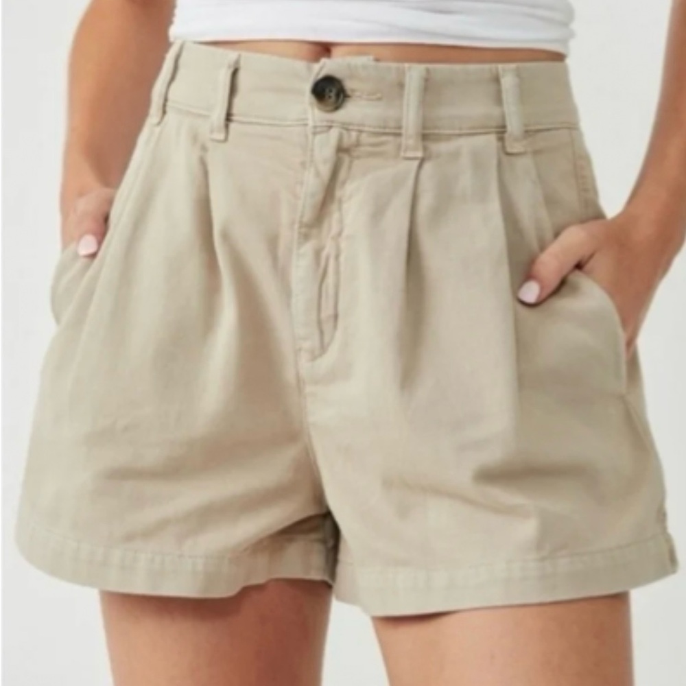 Free People Billie Chino High Waist Shorts Almond Milk Khaki Multi Sizes NWT - Picture 11 of 12